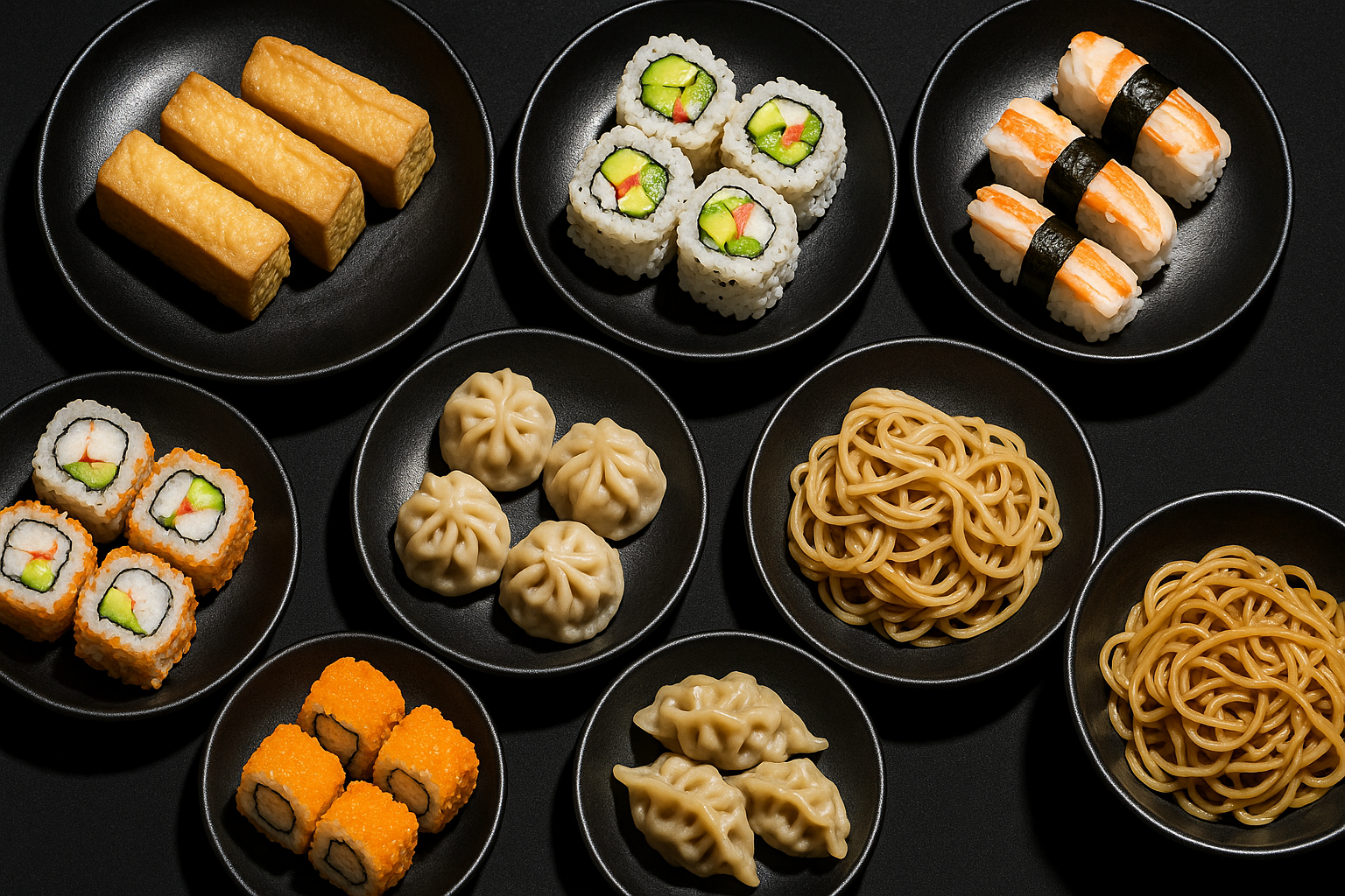 Barra de sushi y ambiente del restaurante en Mérida